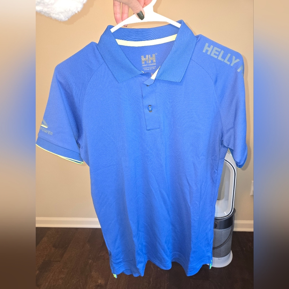 NWOT MEN's Helly Hansen Blue and Yellow Polo Shirt Size Small